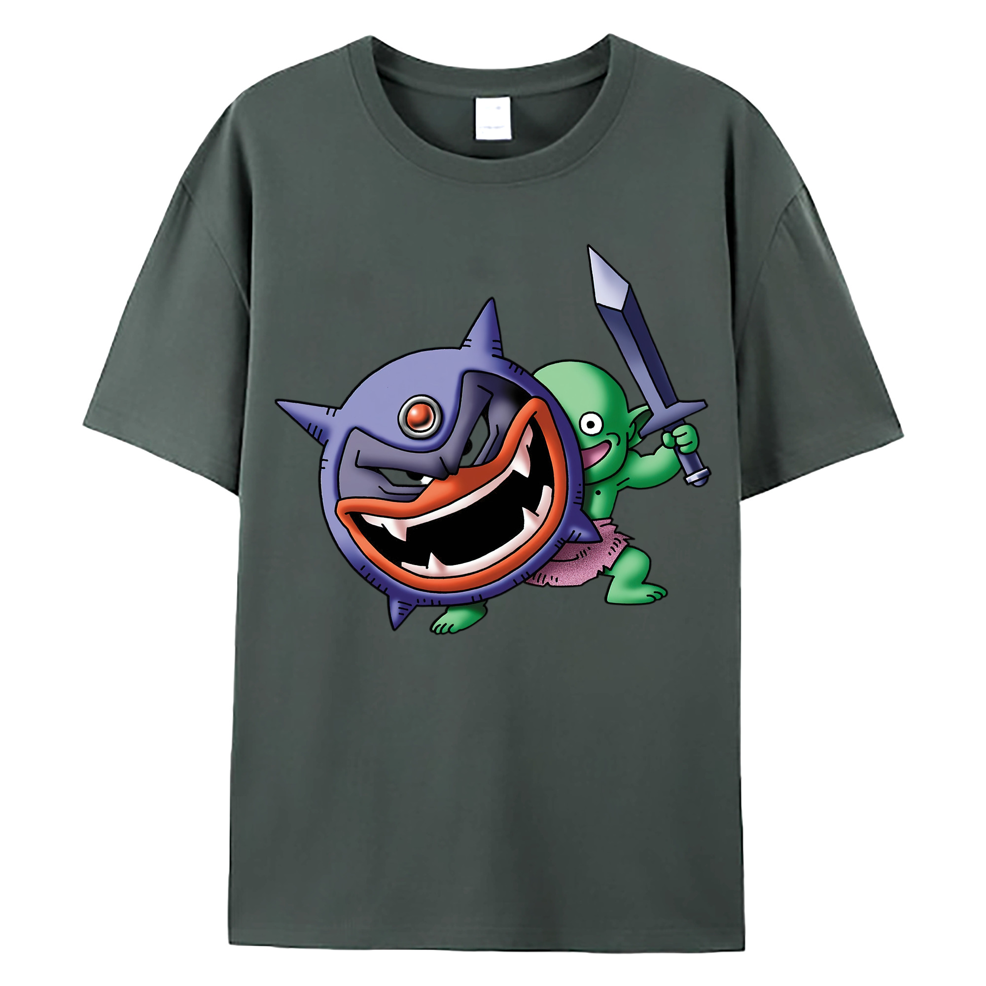 （画像用） ドラゴンクエスト Doragon Kuesuto Dragon Quest 綿100％ メンズ半袖Tシャツ｜肌触りやわらか＆通気性
